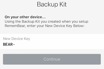backup kit password recovery