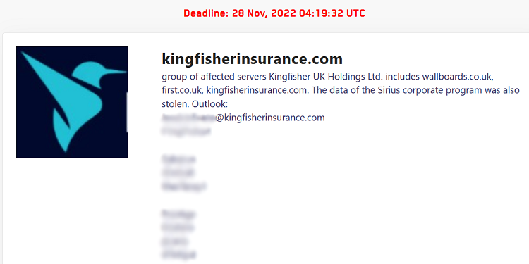 Kingfisher Insurance breach