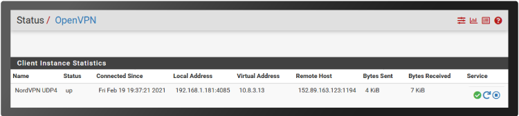 pfsense openvpn status