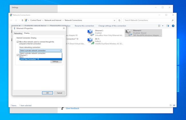 Allow sharing VPN via Wi-Fi