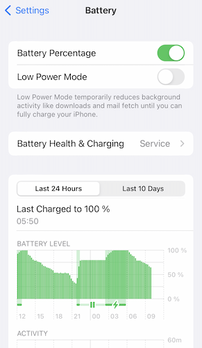 disable power saving mode