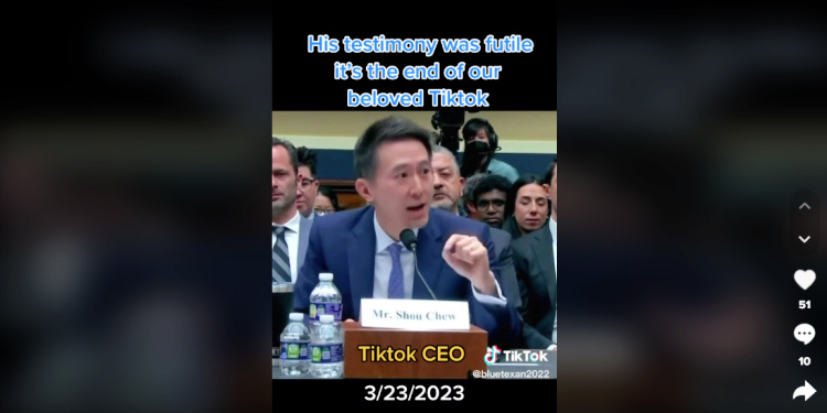TikTok post Chew testimony
