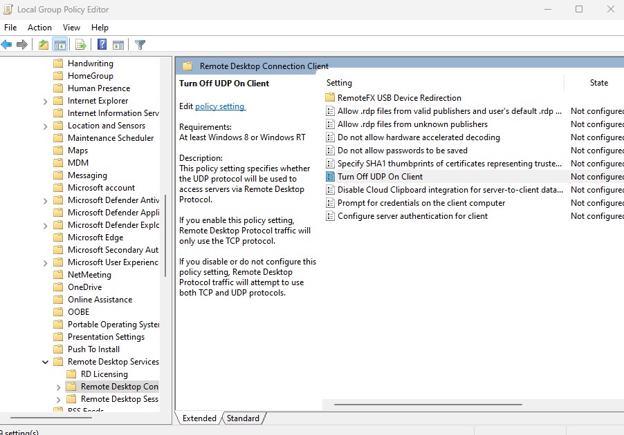 turn off udp client