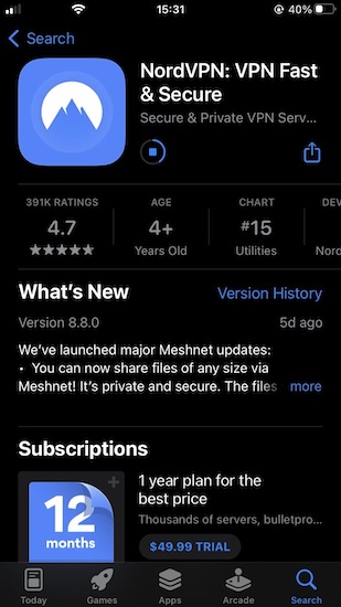 Download NordVPN to iPhone 