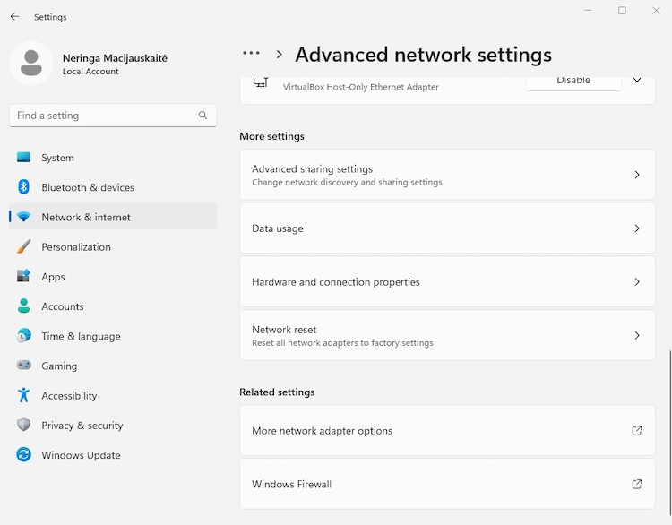 More network adapter options