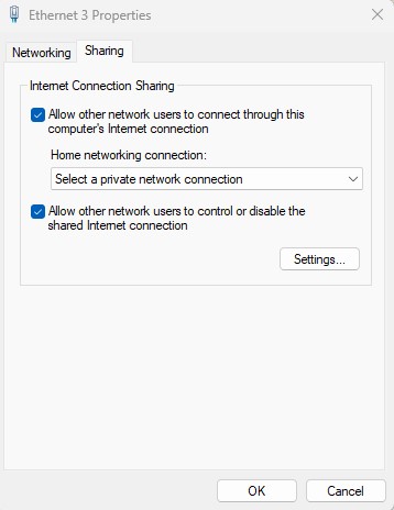 Roku Sharing tab