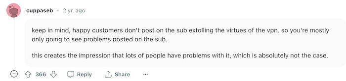 Comment regarding Reddit opinions