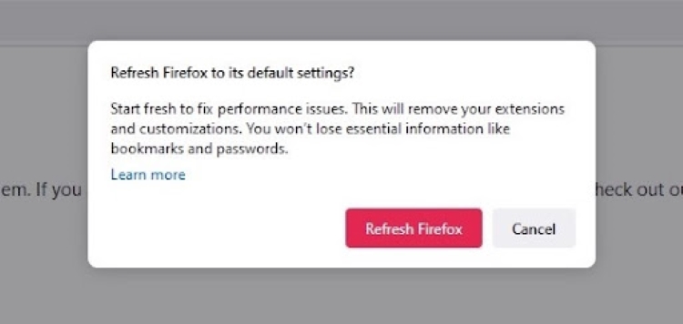 Refreshing Firefox