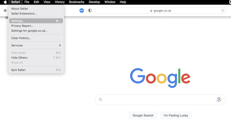 Safari browser settings