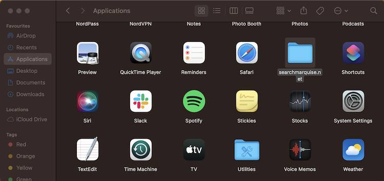 Search Marquise app folder on Mac