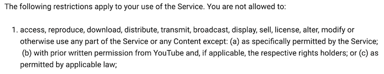 YouTube copyrights