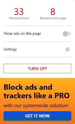 AdLock browser interface