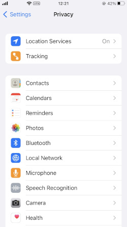 Services de localisation iOS pour des applis spécifiques