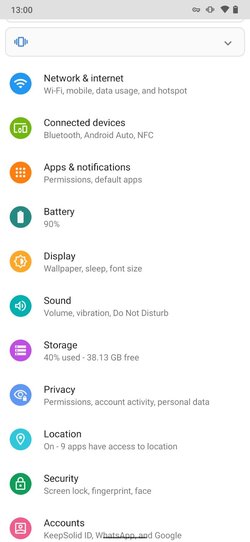 Android settings