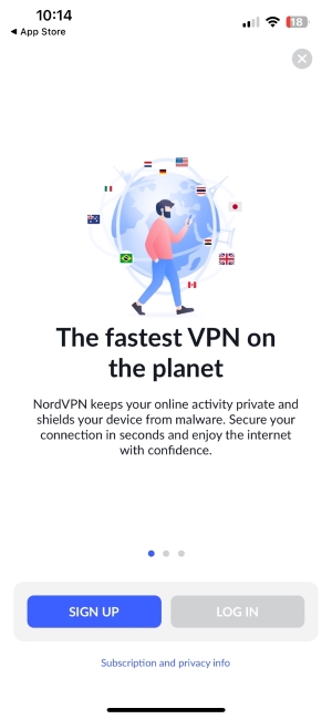 S'enregistrer sur NordVPN sur iPhone