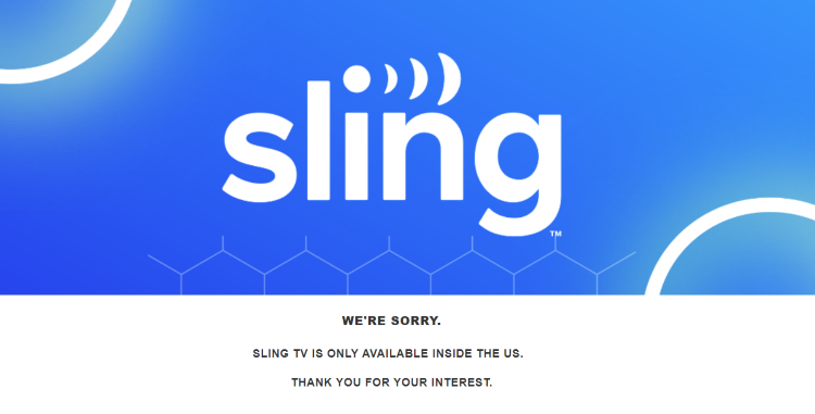 Sling TV US blocked