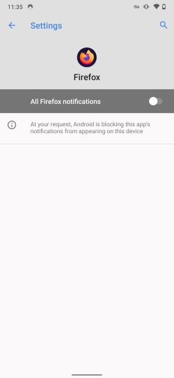Disable notifications Firefox Android