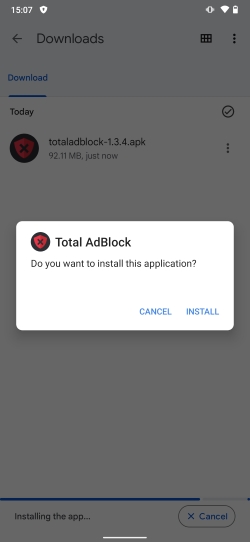 Install Total Adblock on mobile