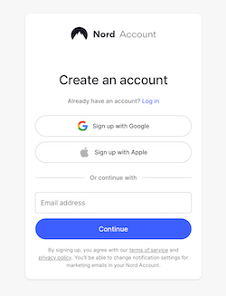 create account nordvpn