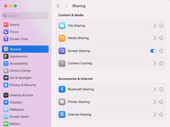 macOS sharing