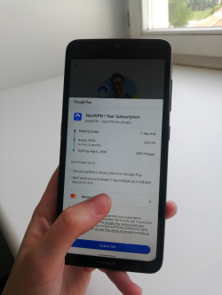 NordVPN Android app payment option