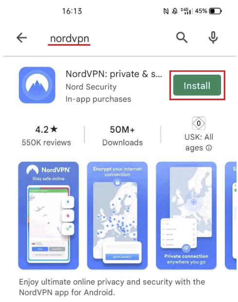 Android app installation