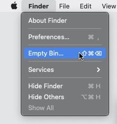 Empty bin on Mac