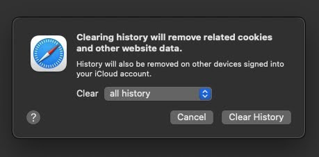 Clear Safari browser history