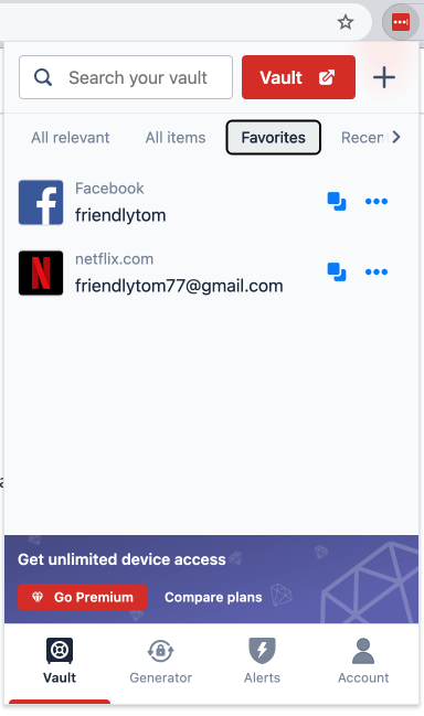 Lastpass extension