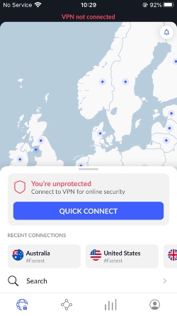NordVPN localização