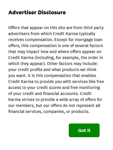 Advertiser disclosure