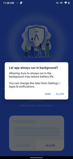 allow aura app work in background