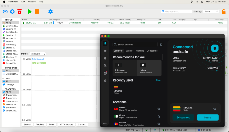 Torrenting with Surfshark