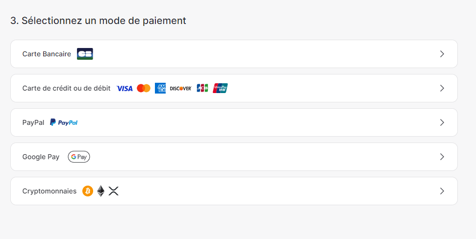 NordVPN payment details french