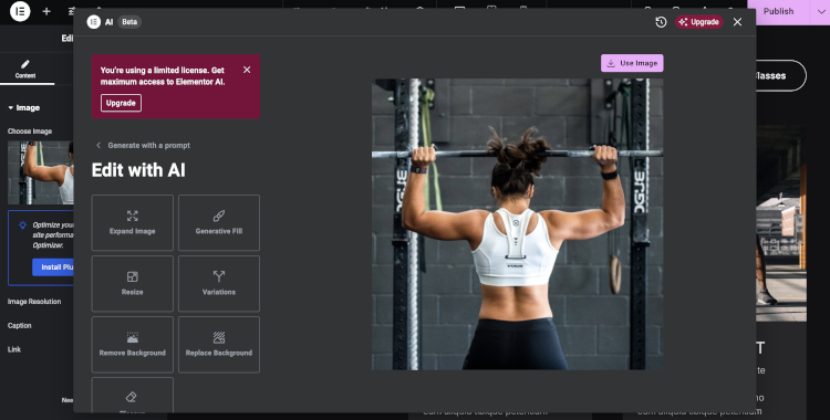 Elementor AI photo editor