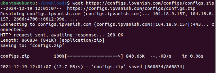 Downloading IPVanish on Linux