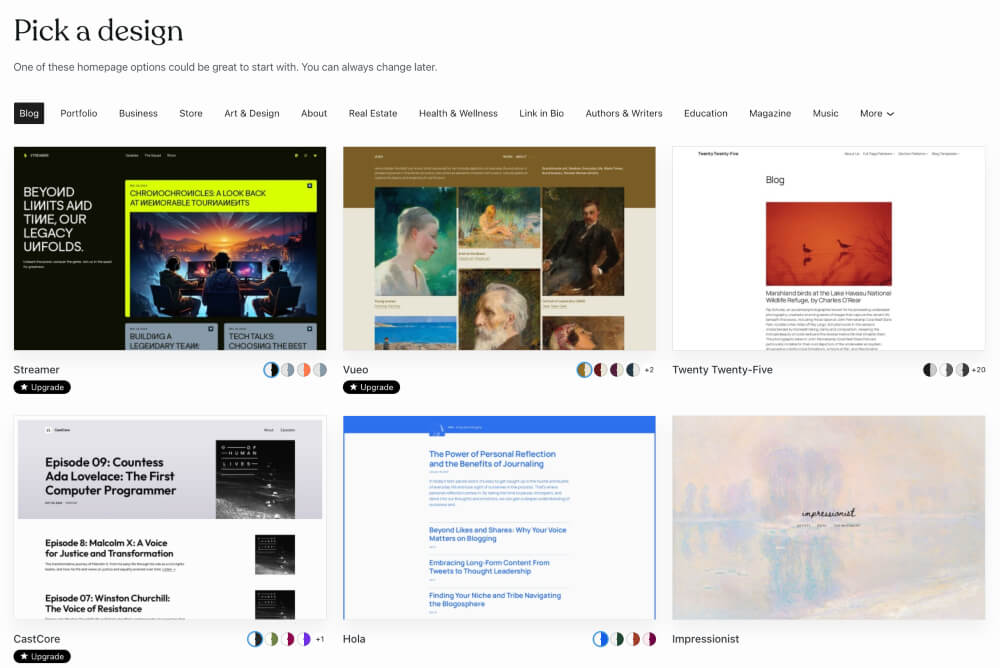 Wordpress.org wb themes