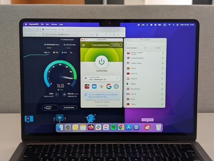 ExpressVPN US server speed test