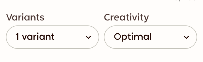 rytr text settings