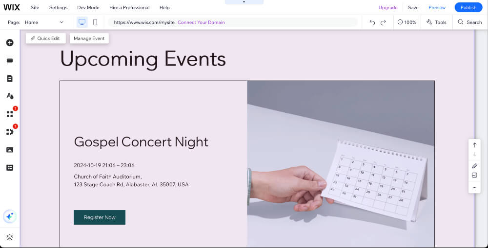 Wix wb interface