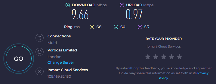 hide me low speed test results free