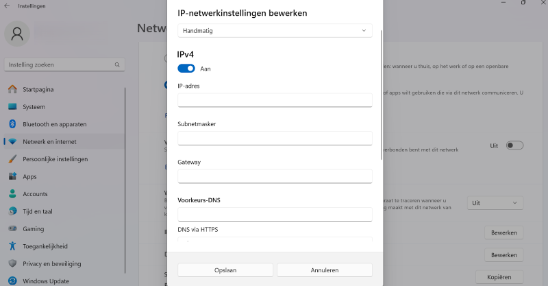 Hardware settings nl