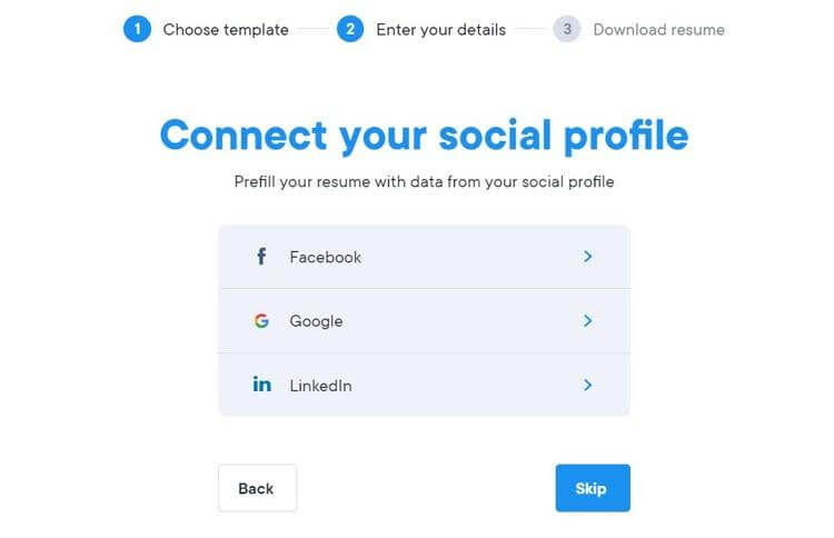 resume.io create account