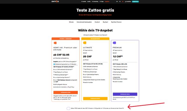 Zattoo Registrierungsanleitung
