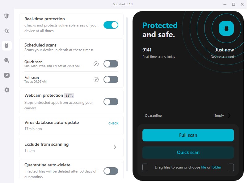 Surfshark antivirus dashboard1