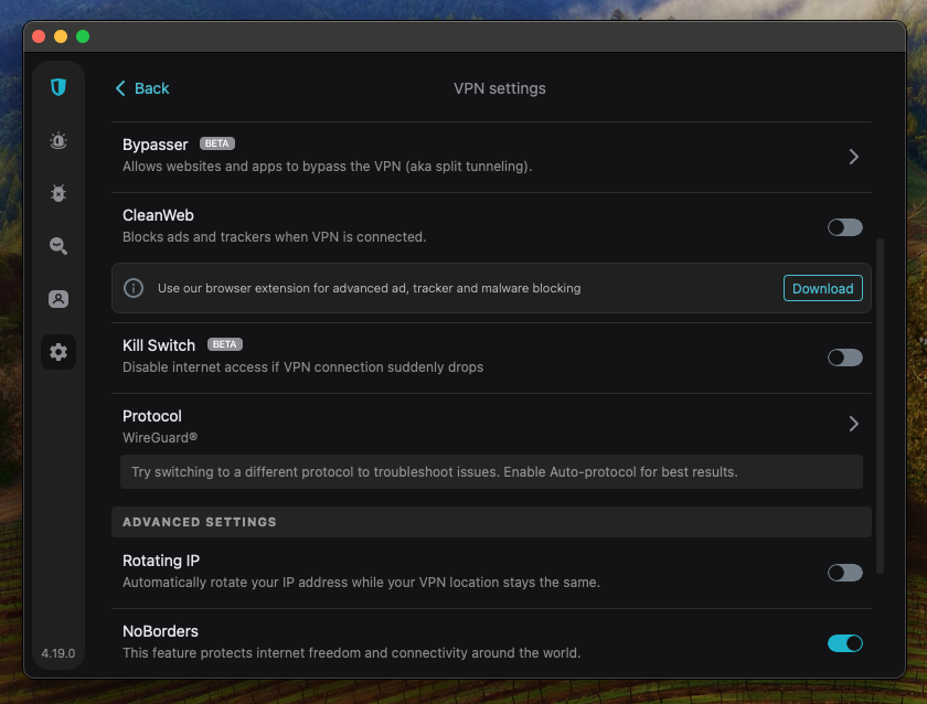 Surfshark’s easy-to-use interface