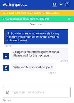 InterServer support wait time