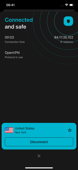 Surfshark iOS mobile interface