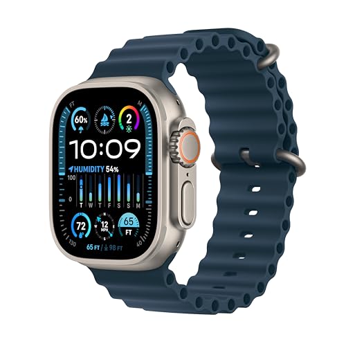Large image for amazon product "Apple Watch Ultra 2 [GPS + Cellular 49mm] Smartwatch with Rugged Titanium Case & Blue Ocean Band. Fitness Tracker, Precision GPS, Action Button, E…"