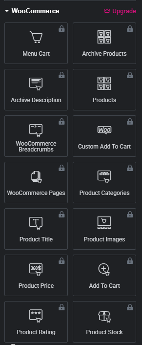 Elementor’s WooCommerce Widgets
